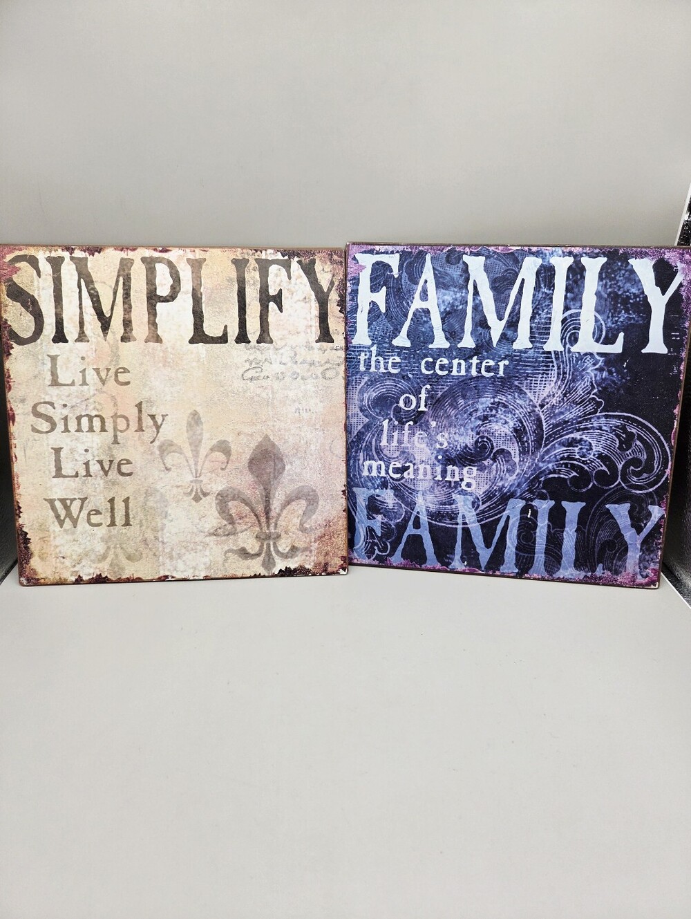 Simplify & Family Metal Wall Art Set - Set of 2